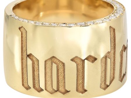 Yellow Gold Diamond Hardcore Cigar Band Fashion