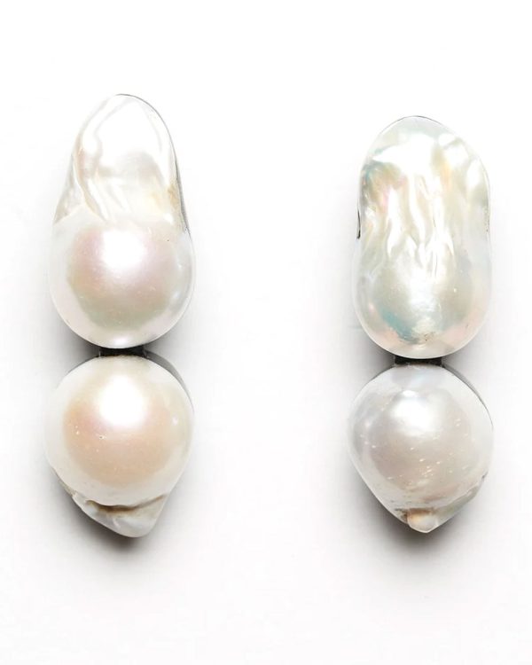 Baroque Pearl Double Drop Earrings Online Hot Sale