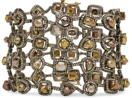 Assorted Champagne and Pave Diamond Wide Bracelet Discount