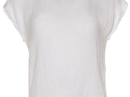 White Scoop Neck Amy Tee Online Sale