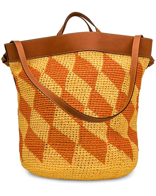 Yellow and Orange Pontova Weave Bucket Bag Hot on Sale