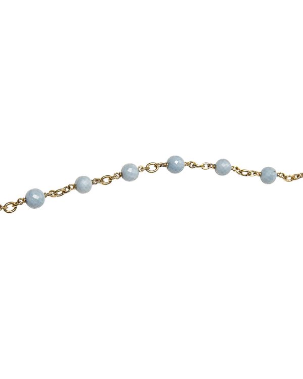 Yellow Gold Denim Opal Beaded Link Necklace Online