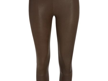 Army Crop Leather Leggings on Sale