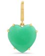 Yellow Gold Chrysoprase Heart Charm Cheap