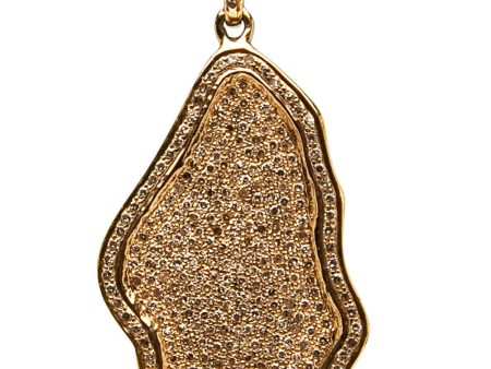 14k Yellow Gold and Diamond Wave Pendant Online