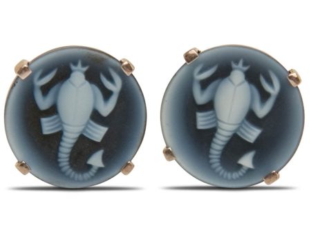 Agate Cameo Scorpion Cufflinks For Sale