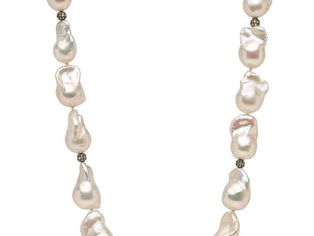 Baroque Pearl and Pave Diamond Necklace Cheap