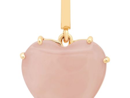 Yellow Gold Guava Quartz Heart Charm Online Hot Sale