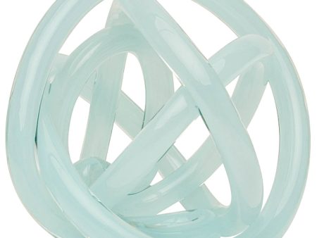 Turquoise Handblown Glass Knot Decor Online now