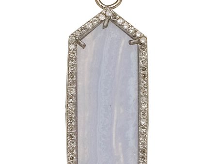 Blue Lace Agate and Diamond Pendant Discount